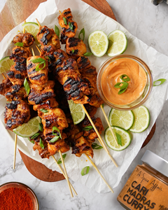 CURRY & SMOKED PAPRIKA CHICKEN SKEWERS