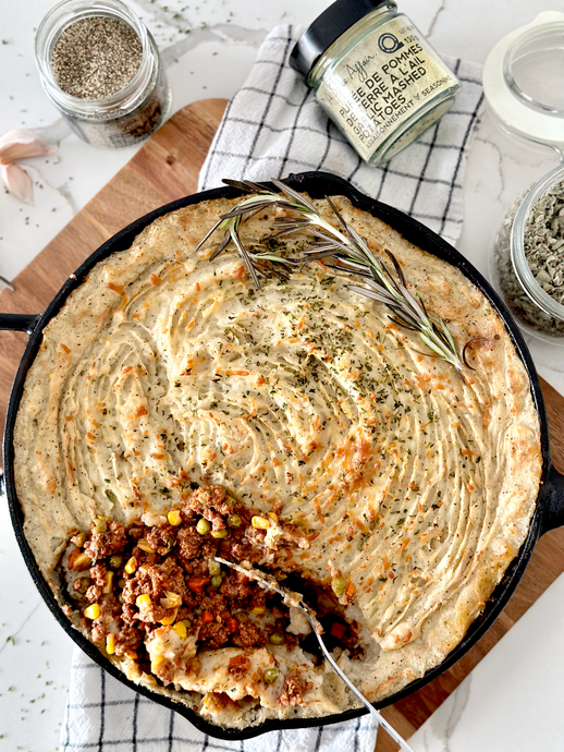 PÂTÉ CHINOIS AVEC DE LA PURÉE DE POMMES DE TERRE À L'AIL