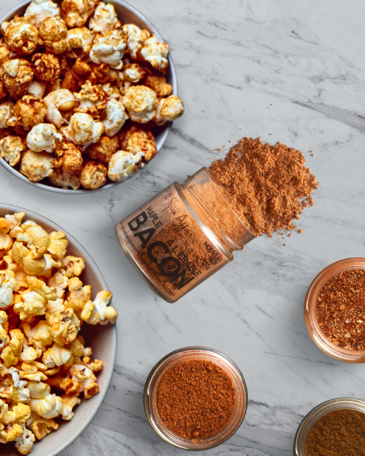 4 SALTY OR SWEET POPCORN RECIPES: EVERYTHING BACON, KETCHUP, MAPLE BACON & APPLE PIE [VEGAN]