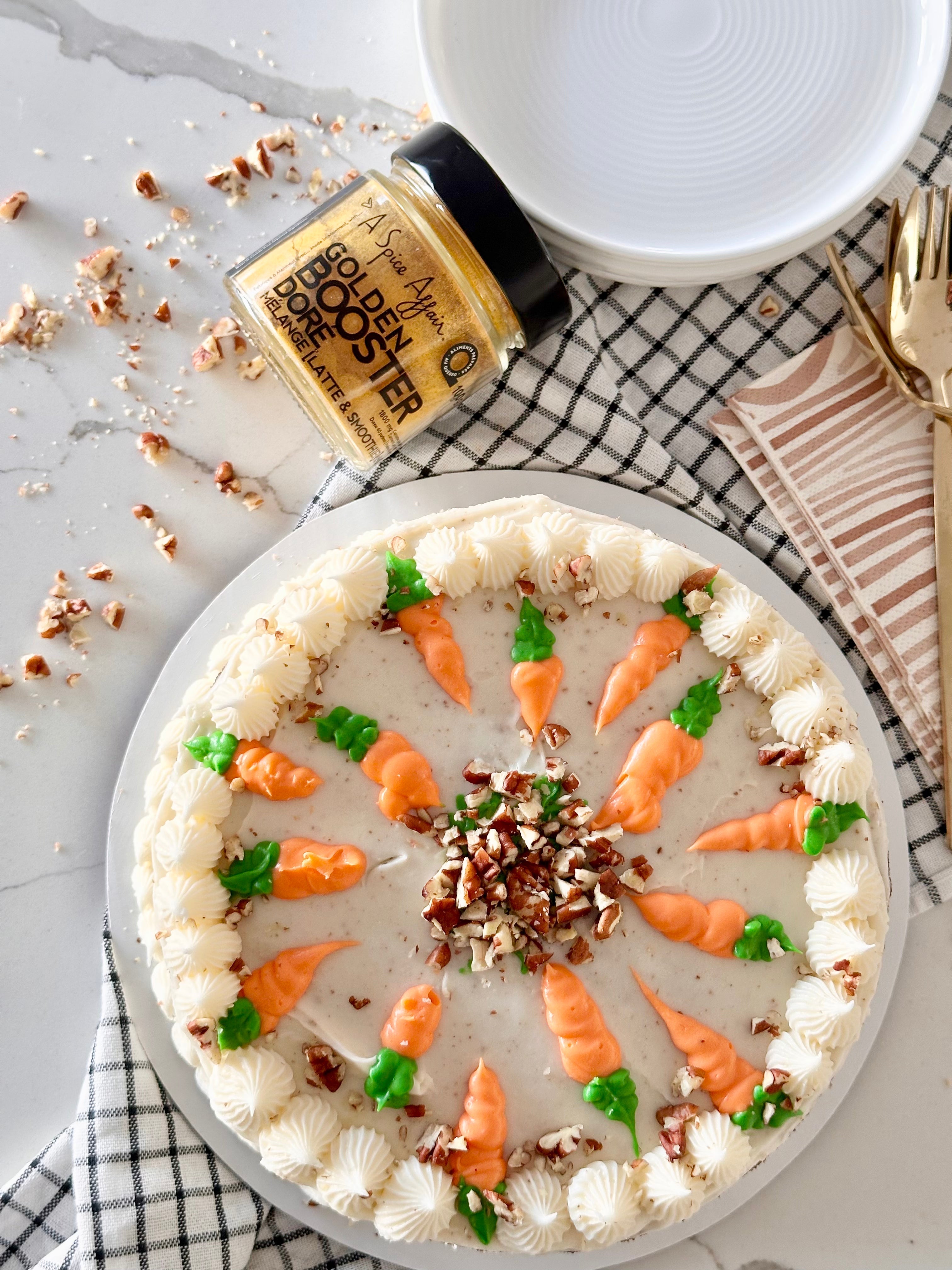 CARROT CAKE WITH GOLDEN BOOSTER