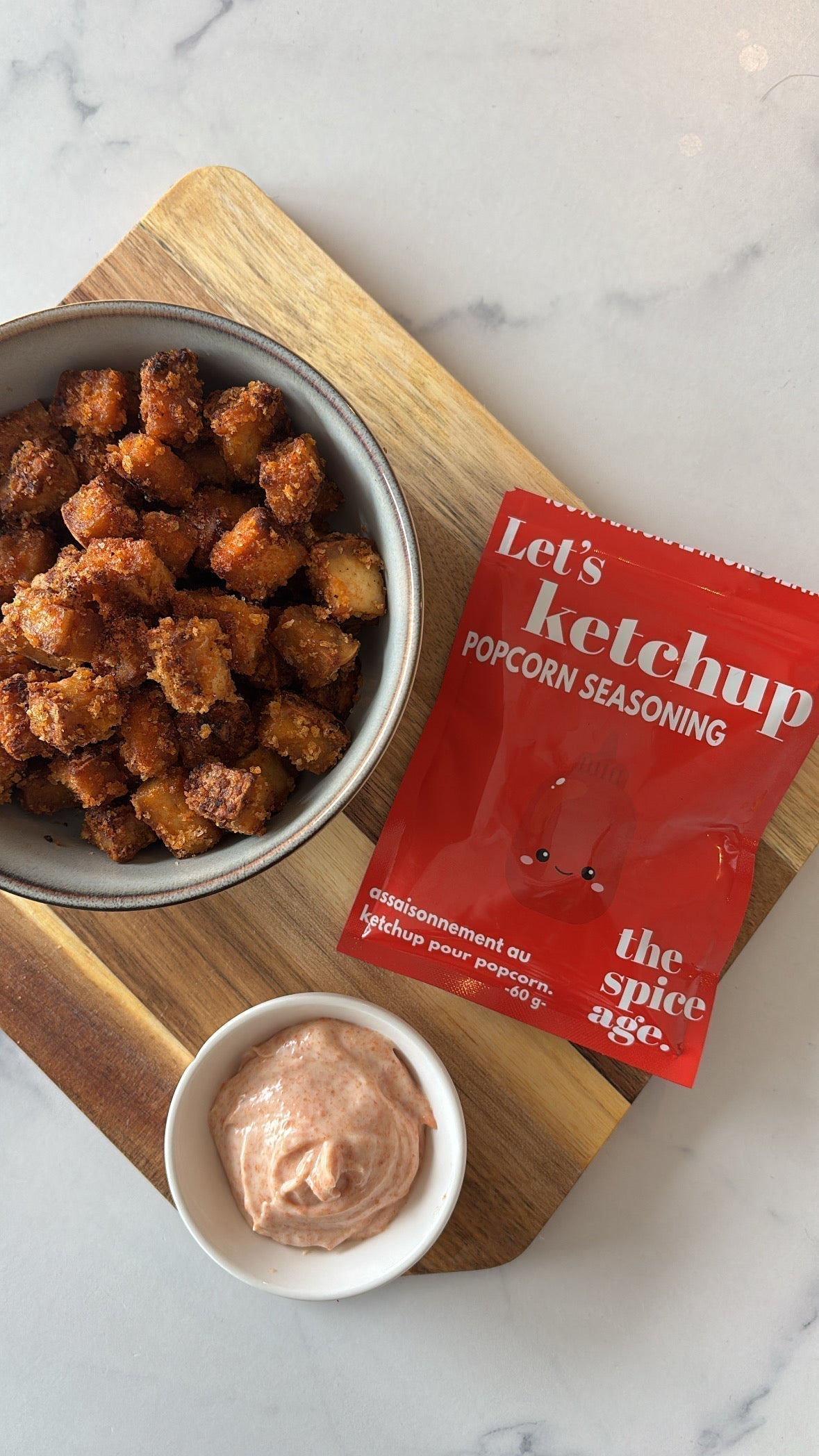 CRISPY TOFU SEASONED WITH KETCHUP