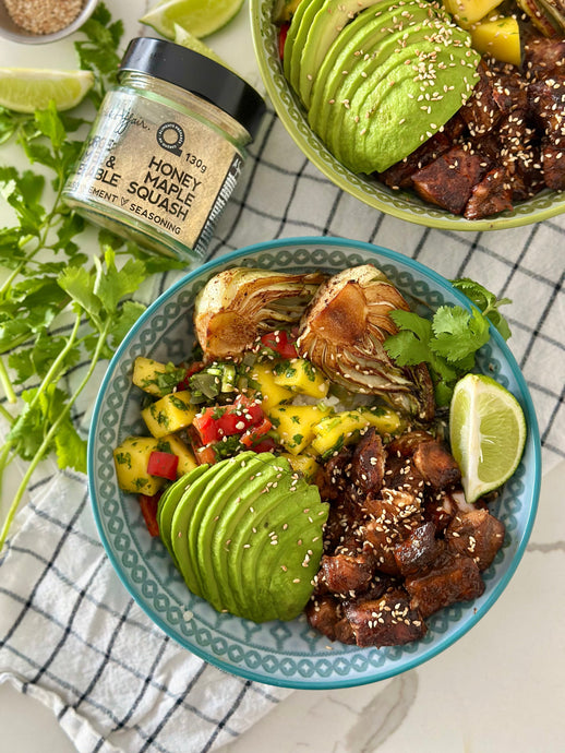 BOL DE SAUMON AU MIEL ET À LA COURGE