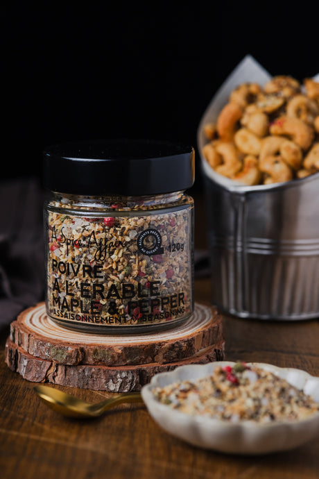 Noix de cajou beurrées au Poivre à l'Érable