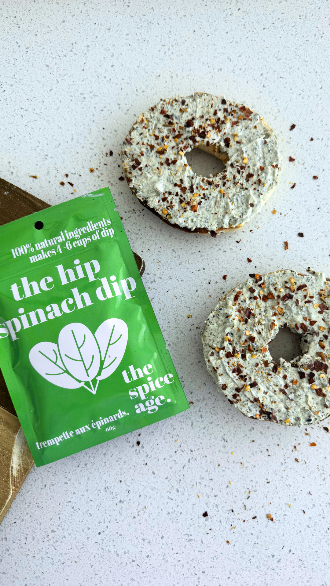 THE HIP SPINACH DIP BAGEL