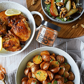 Coffret 4 pots avec cuillère à mesurer 3 en 1 : Collection Trempette & Gril