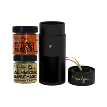 Charger l&#39;image dans la galerie, Coffret cylindrique 2 pots: Duo Ail &amp; Grillades