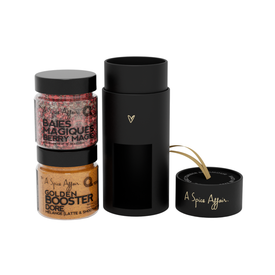 Coffret cylindrique 2 pots: Doré Fruité